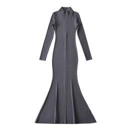 Order Long Sleeve Half Open Chest Zipper Dress Mermaid Style Dress Turtleneck Sheath Dress Factory SKCS031 Order Long Sleeve Half Open Chest Zipper Dress Mermaid Style Dress Turtleneck Sheath Dress Factory SKCS031